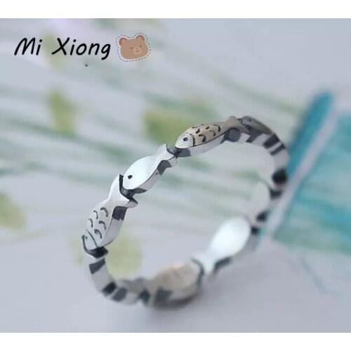 Mi Xiong Fish Rings 925 Sterling Silver Women Wedding Engagement Rings Elegant Fine Luxury Jewelry Cute Exquisite Gift Classic