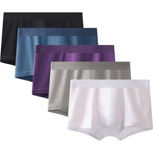 2021 High Quality Underwear Men Cotton Boxer Mens Comfortable Elastic Waist Boxer Panties Solid Color Large Size Underpants