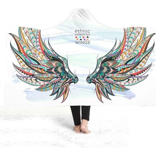 Eagle 3D Print Animal Hooded Blanket Adult Kid Wool Winter Warm Sofa Back to School Home Travel Picnic Wearable Blanket