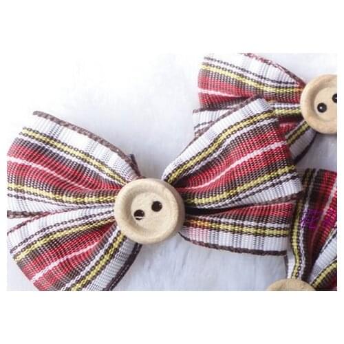 Wholesale --1200 X (2.5X4cm) Classic Plaid Bow w/Button,Butterfly Bow, DIY your crafts--- Free Shipping BY EMS