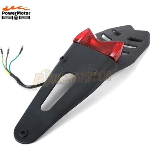 Motorcycle Rear Fender License Plate Bracket Holder With 12V LED Taillight Brake Lamp Off-Road For Yamaha Kawasaki