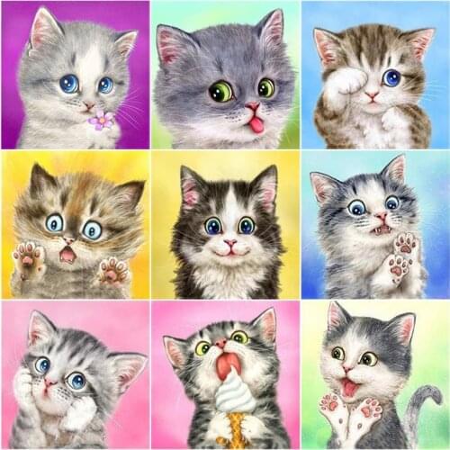 Full Square / Round 5D DIY Diamond Painting Pet Cat 3D Diamond Embroidery Animals Cross stitch Rhinestone Mosaic Home Decor Gift