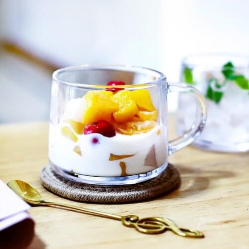 Champagne Transparent Glass Coffee Cup Reusable Insulated Glass Cups Portable Wine Glass Frosted Bouteille Coffee Cups QJJ60BLB