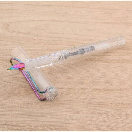 Transparent pen Resin Silver Stripe EF Nib Fountain Pen Stationery Office school supplies Writing