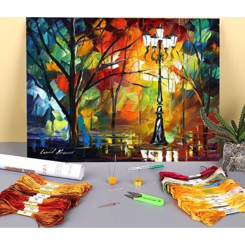 True Light Printed Fabric 11CT Cross Stitch Patterns Embroidery DMC Threads Hobby Knitting Handicraft Sewing Floss Package