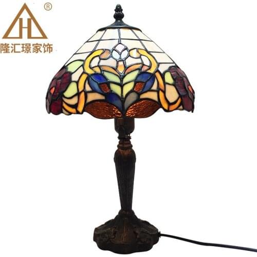 Mediterranean Retro Style Glass Turkish Mosaic Table Lamps Handworked Study Bedroom Home Art Decor Turkish Lamp