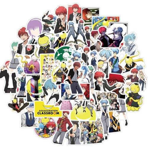 10/30/50PCS Assassination Classroom Anime Stickers Bike Travel Luggage Guitar Laptop Fridge Waterproof Funny Decals Kid Sticker