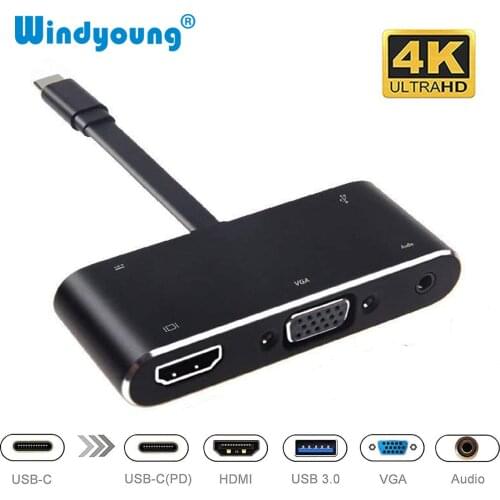 USB C HUB 3.5Audio to HDMI VGA USB 3.0 Adapter Dex Station for Samsung S8 S9 S10 Plus Note 8 For Nintendo Switch MacBook Pro/Air