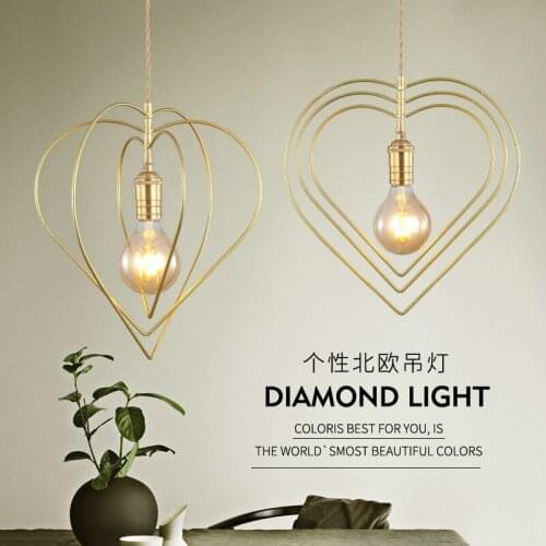 Nordic style, simple restaurant, small chandelier passageway, porch windows, love shaped brass chandelier