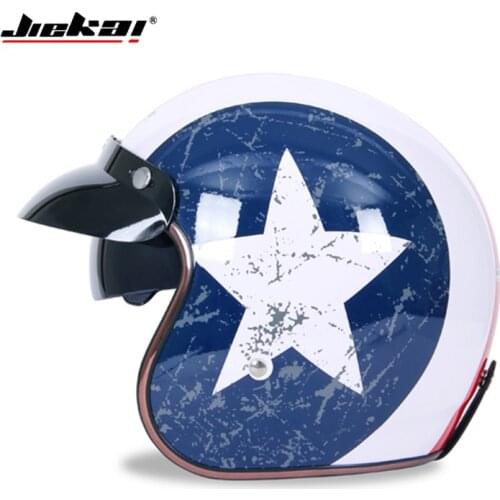 High quality free shipping JIEKAI Men Women Motorcycle Helmet Vintage Retro Motorbike Helmets Moto Open Face Motorcycle Helmet