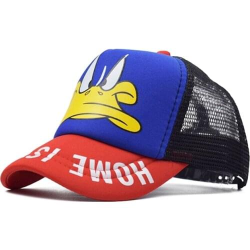 2-8 Years Old Fashion Kids Mesh Cap Cute Children Baseball Caps Cartoon Duck Baby Boys Girls Sun Visor Hats Hip Hop Snapback Cap