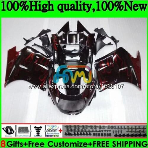ZX-11 For KAWASAKI ZX11 Red flames ZX-11R ZZR 1100 ZX 11R 8BS.3 ZZR1100 ZX11R 93 94 95 96 97 1993 1994 1995 1996 1997 Fairing