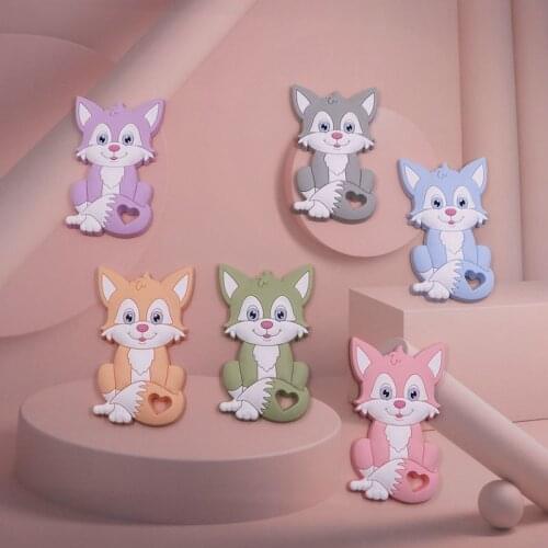 Kovict BPA Free 1PC Fox Silicone Baby Teether rodent Teething Toys Chewable Animal Shape Baby Products Nursing Gift
