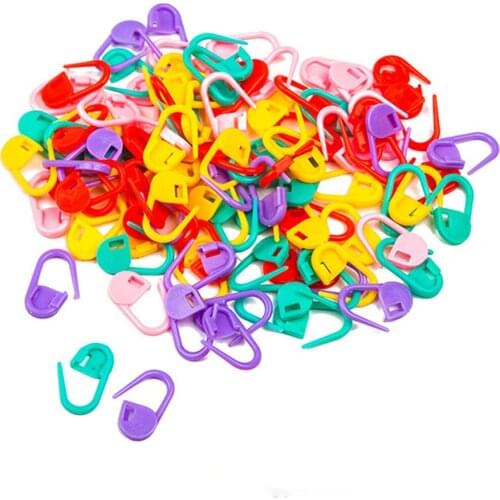 10PCs Colorful Plastic Stitch Marker Ring Holders Needle Clips Knitting Crochet Hook Locking Tool Craft Sewing Tools
