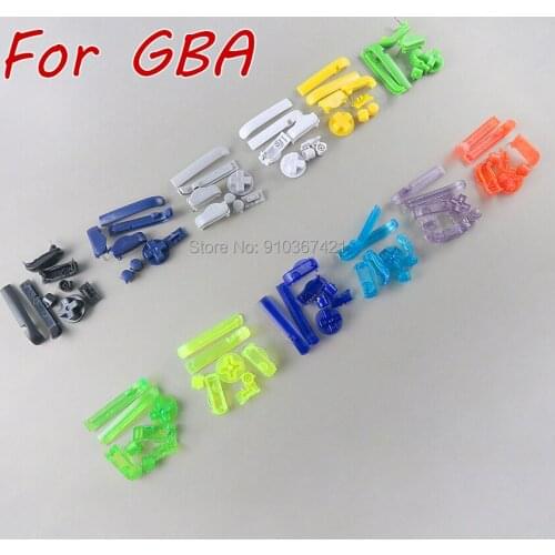 20sets/lot Multi-Color L R A B Buttons Keypads For Gameboy Advance GBA Buttons Frame D Pads Power ON OFF Buttons For GBA Console