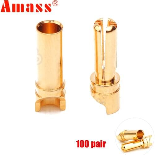 200pcs/lot High quality Amass GC-3514 3.5mm Golden Bullet Connector for ESC Motor Lipo RC battery Part (100 pair )