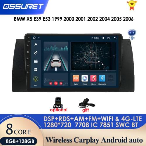 4G LTE Android 10 Car Radio Multimedia Video Player for BMW 5 E39 E53 X5 1995-2001 2002 2003 2004 2005 2006 Navigation GPS 2 din