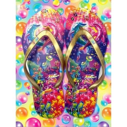 DIY 5D Diamond Embroidery Flip Flops Diamond Painting Cartoon Full diamond Drill Mosaic Cross Stitch Decoration Home