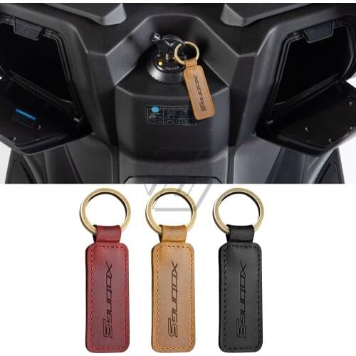 For KYMCO Xciting S 400 Keyring Motorcycle Cowhide Keychain Key Ring