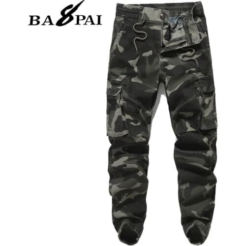 BAPAI Men Oversize Cargo Pants Black Pocket Camouflage Pants Harem Joggers Harajuku Sweatpant Hip Hop Tactical Trousers