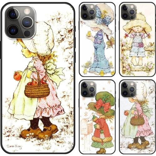 Cellphone Cover For iPhone 12 Mini 11 Pro X XS Max XR 8 7 6 6S Plus SE Black TPU Fundas Silicone Capa Sarah Kay pattern
