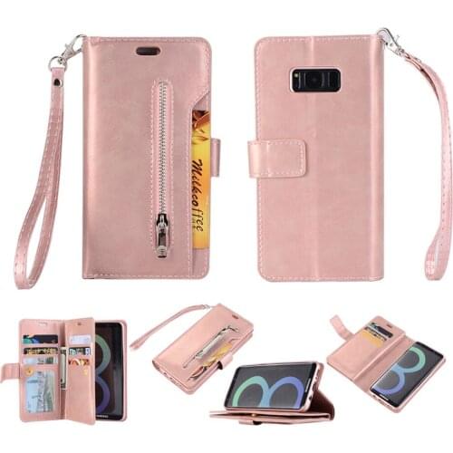 PU Leather For Samsung Galaxy Case S8 Plus Flip Wallet Cover Coque S8plus Card Holder Money Pocket S8+ Zipper Fundas Phone Shell