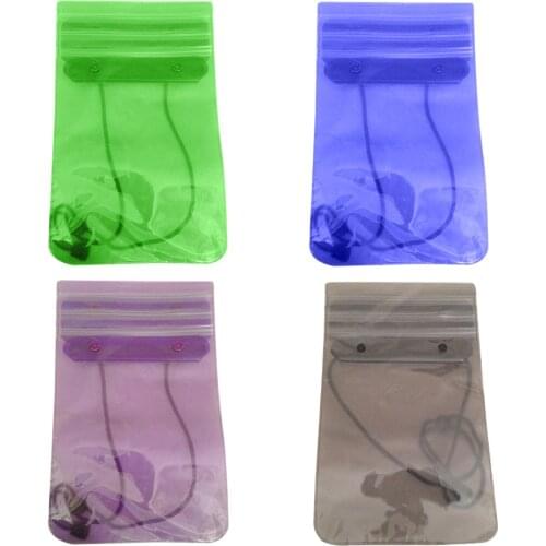 4pcs/set Waterproof Mobile Phone Pouch Touch Screen Transparent Plastic Cell Phone Case for Swimming Diving Surfing Beach