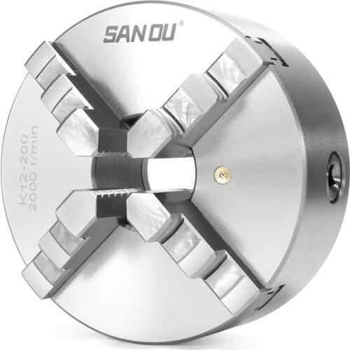 200mm small four jaw self centering chuck K12 linkage CNC lathe fastening device The fourth axis chuck machining parts