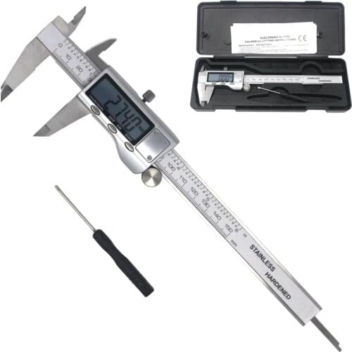 Digital Vernier Caliper Guage Micrometer 150mm 200mm LCD Electronic Stainless Steel 0.01mm Ruler Measuring Guage + Box