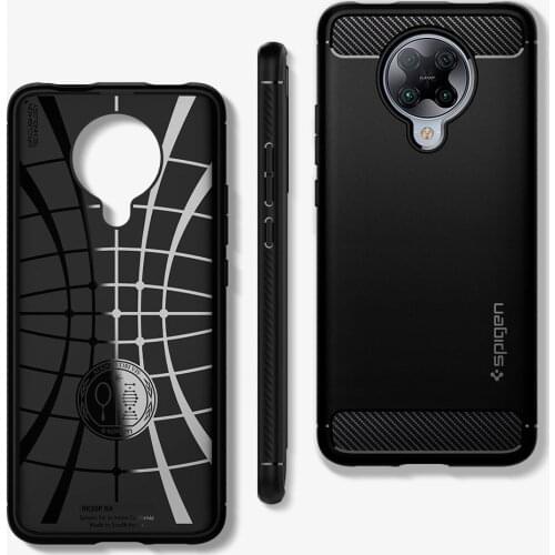 For 6.67" Xiaomi Poco F2 Pro Redmi K30 Pro / Ultra Spigen Rugged Armor Matte Black Case TPU Camera Protection