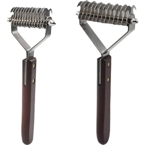 Pet Stainless Double-sided Brush Cat Dog Hair Removal Comb Grooming Dematting Deshedding Blade For Matted Long Fur