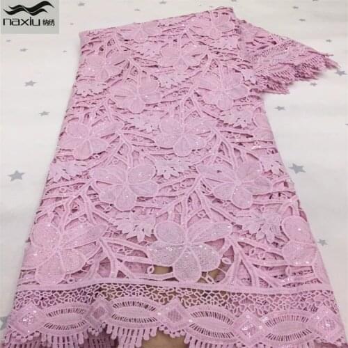 Madison Guipure Cord Lace Fabric 2021 African Lace Fabric With Sequins Milk Silk Laces For Nigerian Party Dress Sewing