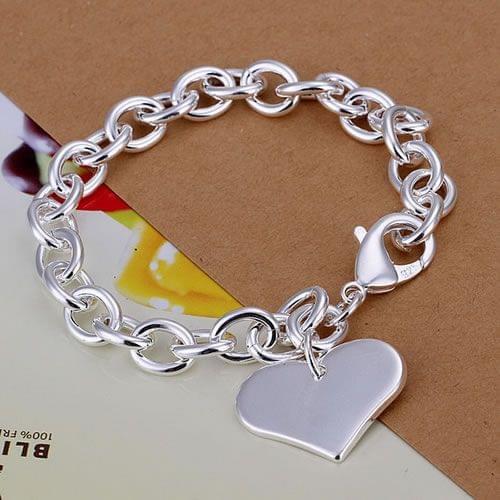 H278 925 sterling silver bracelet, 925 sterling silver fashion jewelry Multi-Hearts Pendants bracelet /arhajioa ecxamuea