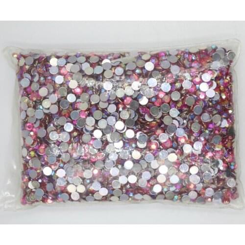 Hyacinth AB Color 1.5~10mm Flat Back Round Acrylic Rhinestones Beads / Stones ,3D Acrylic Nail Art / Garment Decoration