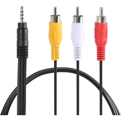 Cable RCA macho a 3 RCA 3,5mm, adaptador de conector de Audio, Aux, vídeo, AV, para grabadora de reproductor de DVD, HiFi, VCR
