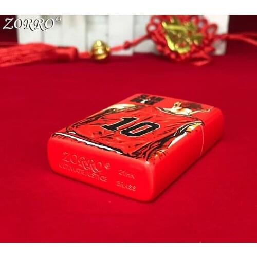 Zorro Kerosene Lighter Animation Color Printing Basketball Fans Personality Creative Souvenirs Copper Gasoline Lighter