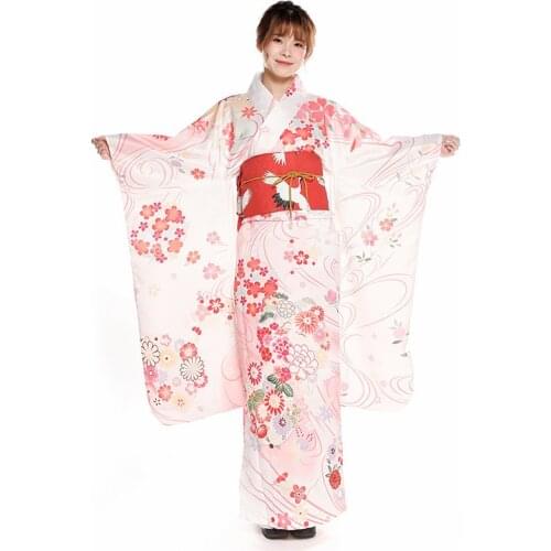 Japan Furisode japanese Kimono Tradition Correct Wind Adult Etiquette Celebrate Wedding Dress Kimono japon hanbok clothing