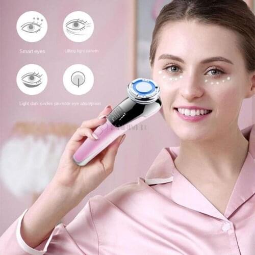 EMS Facial Massager LED light therapy Sonic Vibration Wrinkle Removal Skin Tightening Hot Cool Treatment Skin Care Beauty Device