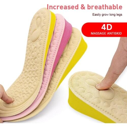 Massage Insole Concealed Inner Heightening Insole Men And Women Leisure EVA Breathable Sports Invisible Heightening Insole Full