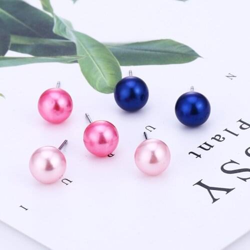 Brilliant Cute Multiple 12 Sets Large And Small Alloy Ball Red Simple Round Stud Earrings Set 2019 Clothing Accessories Gifts