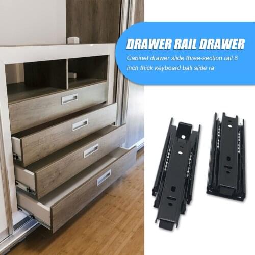Cabinet Drawer Slide Mute Buffer Damping Ball Bearing Guide Rail Hardware for Household Bedroom Decoration
