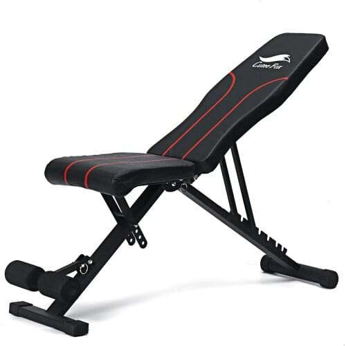 New Adjustable Fitness Sit Up Bench Folding Gym Exercise Training Equipment Weight Multi-Function Steel Bench 110CM US Stock
