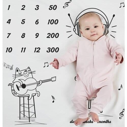 100 Days Newborn Baby Blanket Manta Photo Blankets Photography Diaper Boy Girl Milestone Background Shoot Backdrop Accessories