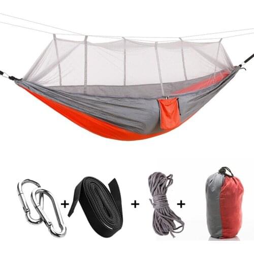 Orange Gray Ultralight Outdoor Camping Hunting Mosquito Net Parachute Hammock Garden Hanging Bed Leisure