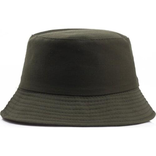 New Solid Army green bucket hat for men women hip hop fisherman hat Adult panama bob hat Coffee summer lovers flat hat