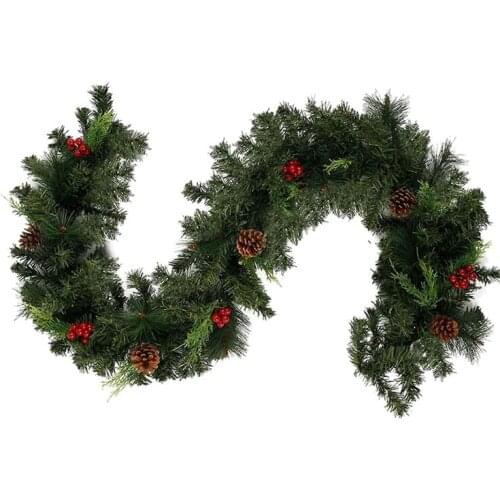 6FT(1.8M) Christmas Garland Decoration,Realistic Garlands Decor with Pine Cone,for Xmas Tree Fireplaces Stairs Doors