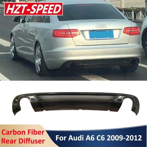 S-Style Carbon Fiber Rear Bumper Lip Diffuser Shovel Car Body Kit Tuning For Audi A6 C6 2009-2012 Modification