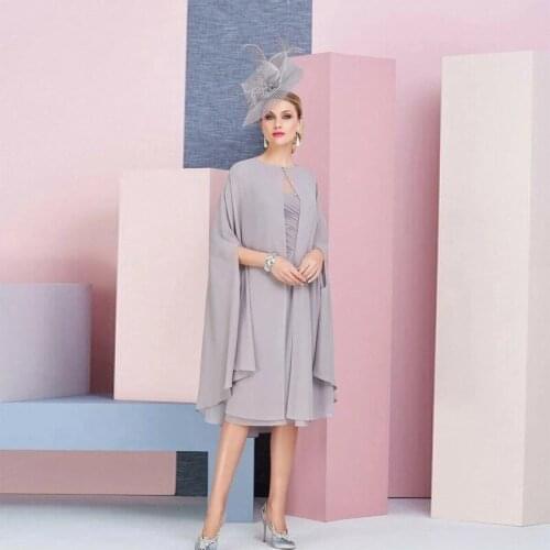 Chiffon Bride Wedding Cloak Shawl Knee Length Jacket for Wedding Mother Of The Jacket Formal Temperament Boleros 2021