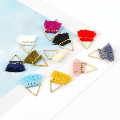 Triangle Polyester Cotton Tassel Pendant DIY Handmade DIY Earrings Eardrops Earrings Pendant Accessory Material Package