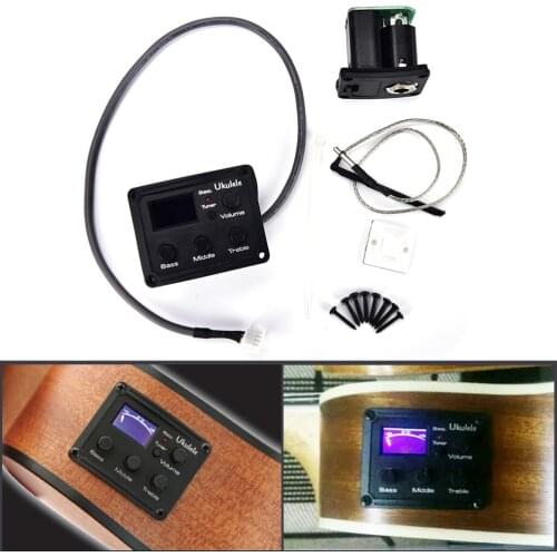 Ukulele Ukelele Uke Piezo Pickup Preamp 3-Band EQ Equalizer Tuner System with LCD Display